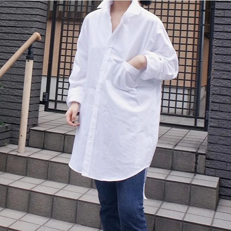 TVVOVVIN Spring New White Loose Shirt Women's Korean Large Size Casual Lapel Irregular Mid-length Blouse YGOM
TVVOVVIN Spring New White Loose Shirt Women's Korean Large Size Casual Lapel Irregular Mid-length Blouse YGOM