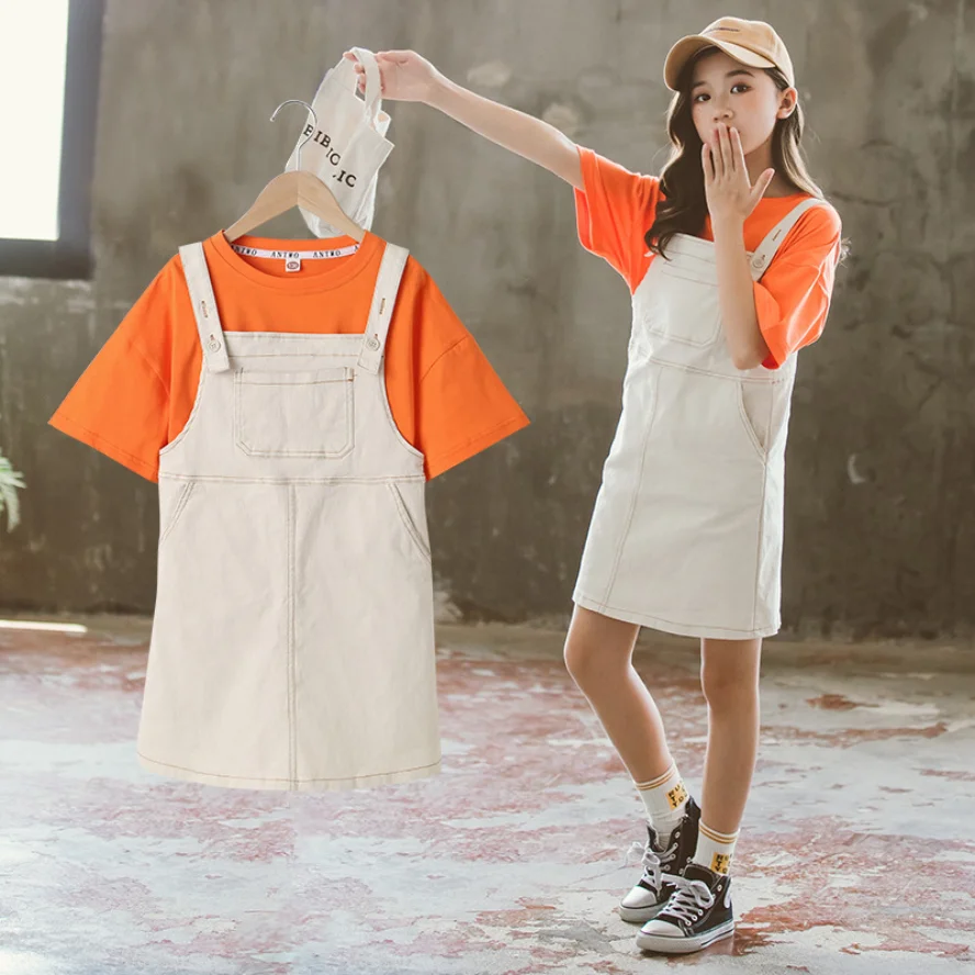 Детский летний костюм с юбкой, новинка 2020, корейский женский комплект из двух предметов для средней школы, юбка на подтяжках для маленьких м... 
Детский летний костюм с юбкой, новинка 2020, корейский женский комплект из двух предметов для средней школы, юбка на подтяжках для маленьких м...