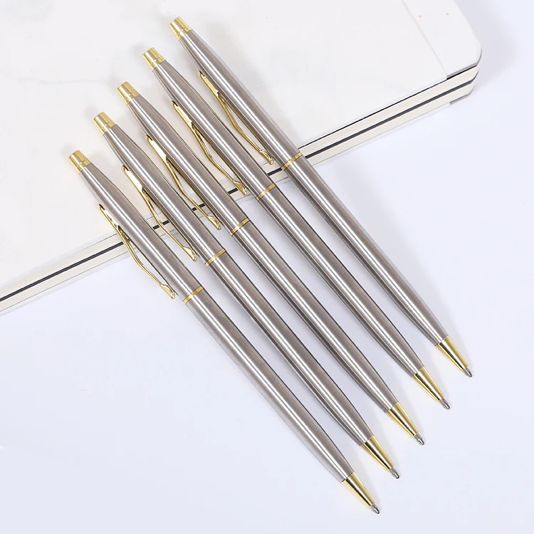 Arrival Stainless Steel Rod Rotating Metal Ballpoint Pen Commercial Ballpoint Pen Gift Stationery Custom Pen Rollerball Pen
Arrival Stainless Steel Rod Rotating Metal Ballpoint Pen Commercial Ballpoint Pen Gift Stationery Custom Pen Rollerball Pen