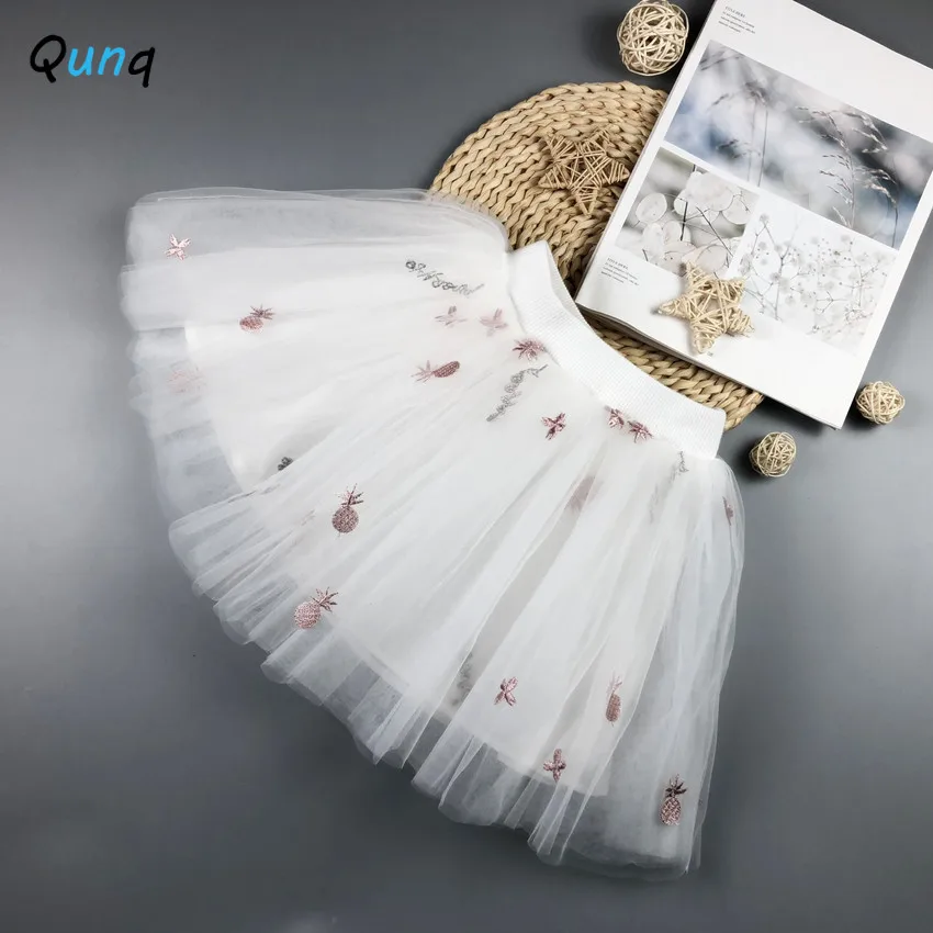 Qunq Girls Tutu Skirt Pineapple Flower Embroidery Summer Kids Mesh Skirts for Girls 2021 New Toddler Children Princess Clothing
Qunq Girls Tutu Skirt Pineapple Flower Embroidery Summer Kids Mesh Skirts for Girls 2021 New Toddler Children Princess Clothing