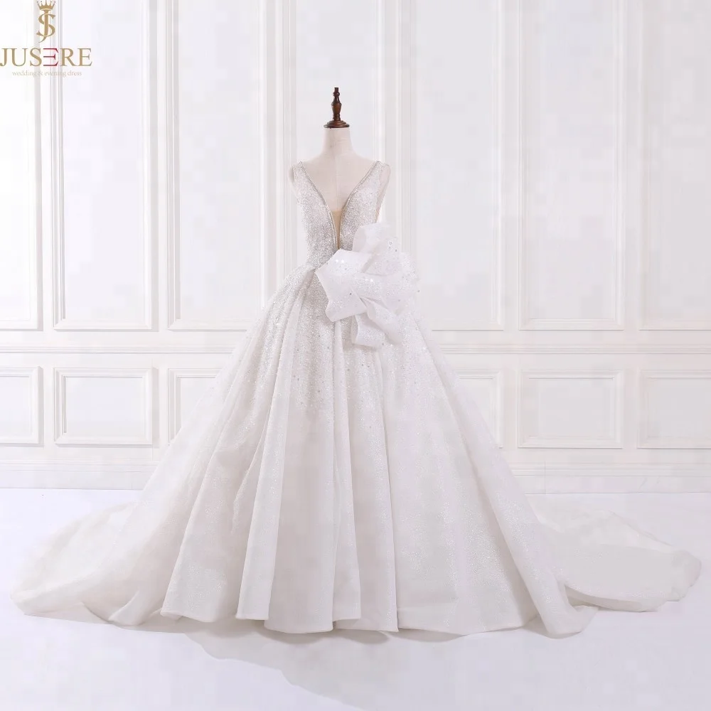 Jusere A Line V-neck sleeveless Wedding Dress beads lace pearl Bridal Gown Robe De Mariage Vestido de Noiva
Jusere A Line V-neck sleeveless Wedding Dress beads lace pearl Bridal Gown Robe De Mariage Vestido de Noiva