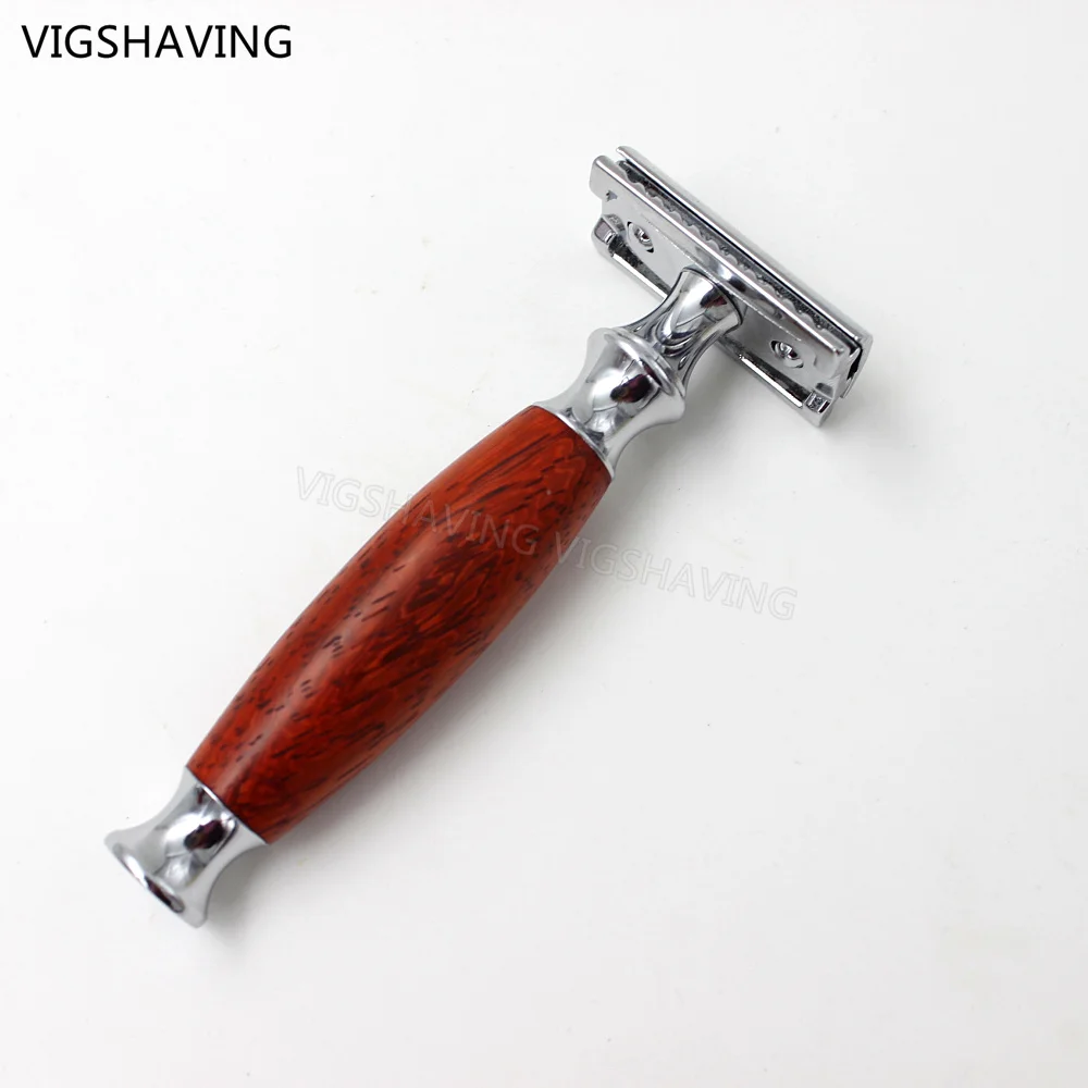 Wood Handle and Chrome plated Double Edge Safety Shaving Razor For Men Barber Shave Tool | Красота и здоровье