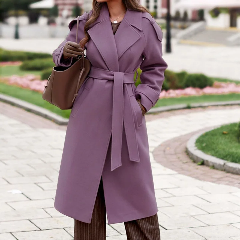 Elegant Turn-down Collar Women Jacket Coats Casual Solid Lace-up Belted Cardigan Autumn Winter Long Sleeve Pocket Warm Outwear
Elegant Turn-down Collar Women Jacket Coats Casual Solid Lace-up Belted Cardigan Autumn Winter Long Sleeve Pocket Warm Outwear