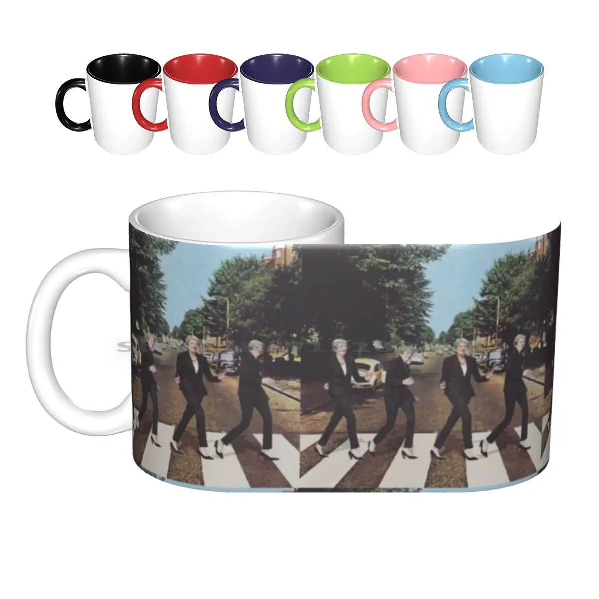 

Theresa May Walking Ceramic Mugs Coffee Cups Milk Tea Mug Brexit Uk England Prime Minister Corbyn Creative Trending Vintage