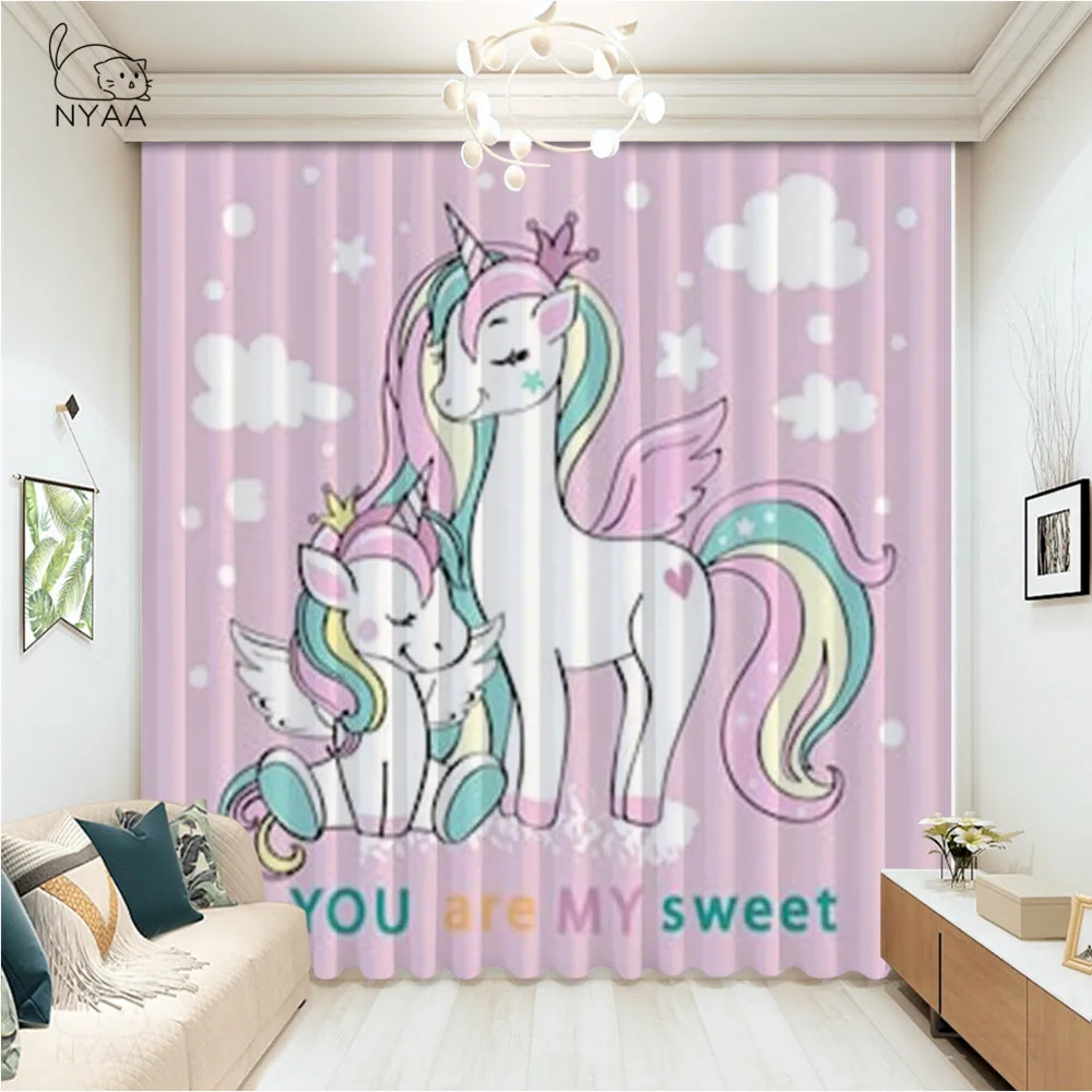 Cartoon Unicorn Window Curtain Cute Rainbow Blackout Curtain Girly Kids Rod Pocket Living Room Curtain Dropship Micro Shading
Cartoon Unicorn Window Curtain Cute Rainbow Blackout Curtain Girly Kids Rod Pocket Living Room Curtain Dropship Micro Shading