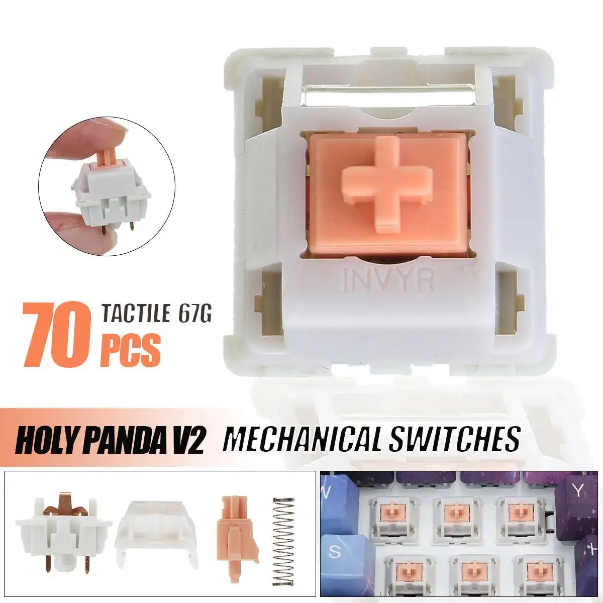 Invyr Holy Panda V2 Switches Mechanical Keyboard Switch Replacement 3 Pin HaloAxis Shaft Body DIY Accessories 70 Keys HOT
Invyr Holy Panda V2 Switches Mechanical Keyboard Switch Replacement 3 Pin HaloAxis Shaft Body DIY Accessories 70 Keys HOT