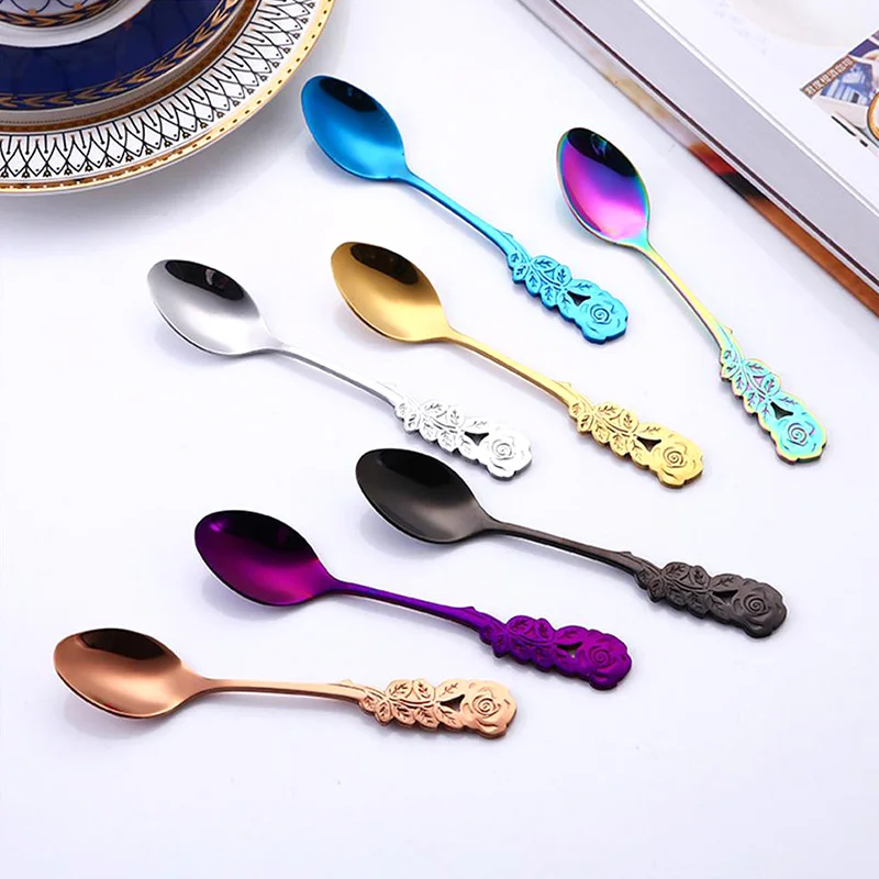 1pcs kitchen dining tableware stainless steel coffee spoon short handle creative rose leaf mixing spoon fruit fork
1pcs kitchen dining tableware stainless steel coffee spoon short handle creative rose leaf mixing spoon fruit fork
