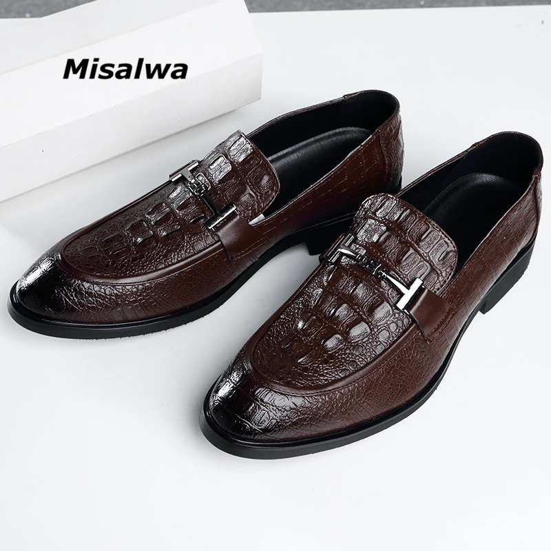 Misalwa Metal Decoration Classic Men's PU Leather Formal Shoes British Men Oxford Shoes Brown Vintage Meeting Shoes Size 38-47
Misalwa Metal Decoration Classic Men's PU Leather Formal Shoes British Men Oxford Shoes Brown Vintage Meeting Shoes Size 38-47
