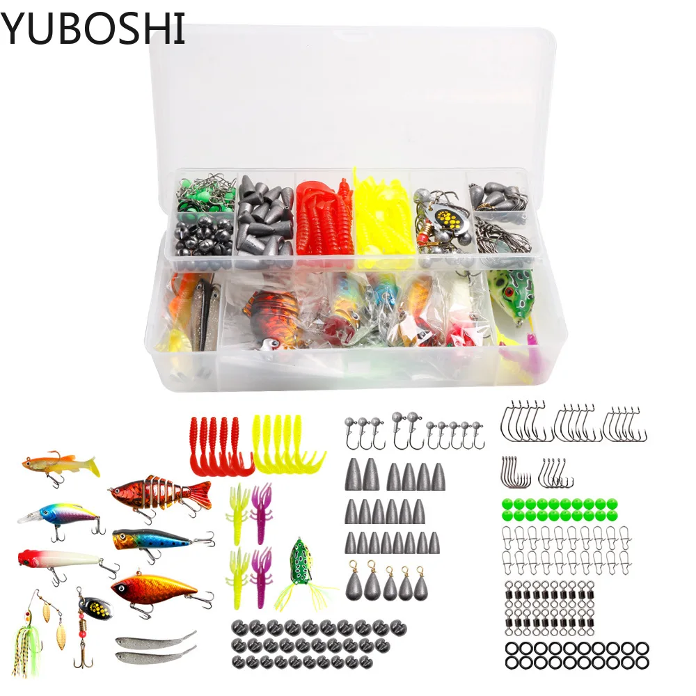 YUBOSHI 195pcs/lot Multi Function Fishing Lure Set Accessories Kit Set With Hooks Soft Lure Snap Sinker Weight For Carp Bait
YUBOSHI 195pcs/lot Multi Function Fishing Lure Set Accessories Kit Set With Hooks Soft Lure Snap Sinker Weight For Carp Bait