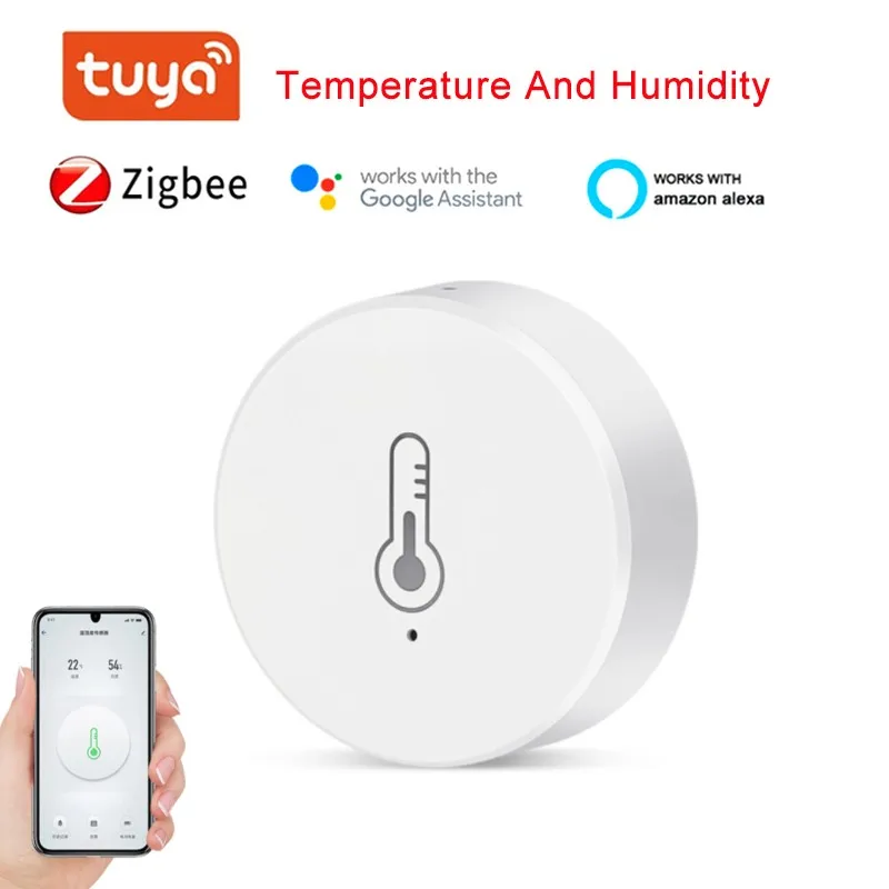 Умный датчик температуры и влажности ZigBee3.0 работает с приложением Alexa Google Tuya/SmartLife