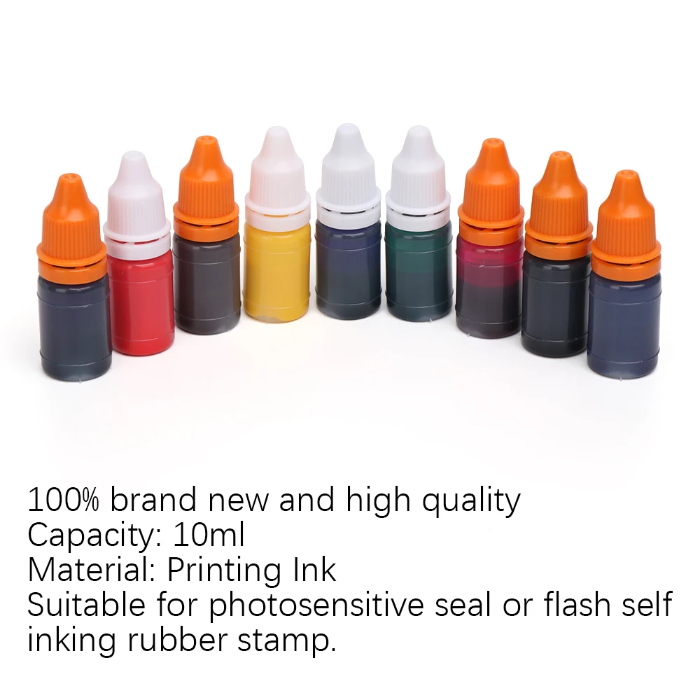1Pc 10ml Flash Refill Ink Colorful Inking Photosensitive Seal Stamp Oil for Selfinking Make Seal Wood Paper Wedding Scrapbooking
1Pc 10ml Flash Refill Ink Colorful Inking Photosensitive Seal Stamp Oil for Selfinking Make Seal Wood Paper Wedding Scrapbooking