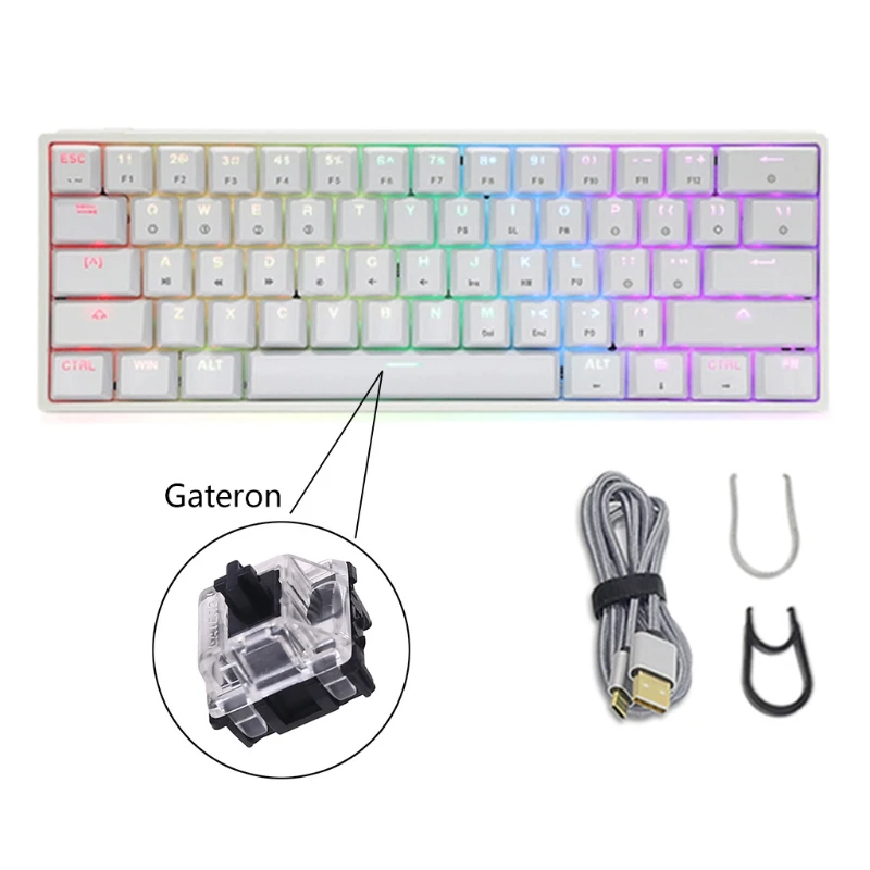 SK61S Wireless 60% Mechanical Gaming Keyboard Ultra-Compact 61 Keys BT 5.0 Mechanical Keyboard w/h Programmable Software
SK61S Wireless 60% Mechanical Gaming Keyboard Ultra-Compact 61 Keys BT 5.0 Mechanical Keyboard w/h Programmable Software