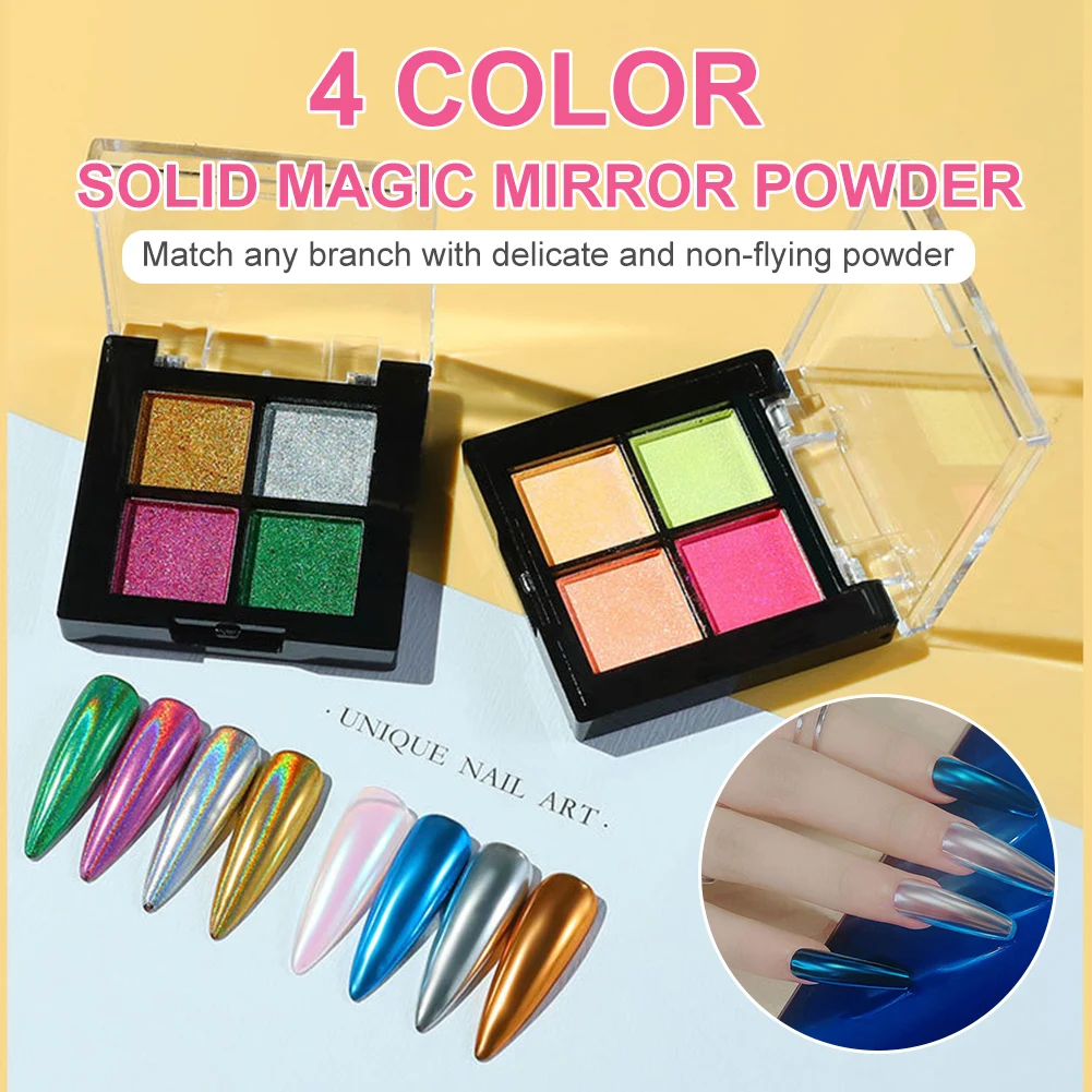 4 Colors Nail Mirror Powder Palette Metallic Effect Chrome Nail Powder Polish Nail Art Decoration Manicure for Home Salon
4 Colors Nail Mirror Powder Palette Metallic Effect Chrome Nail Powder Polish Nail Art Decoration Manicure for Home Salon