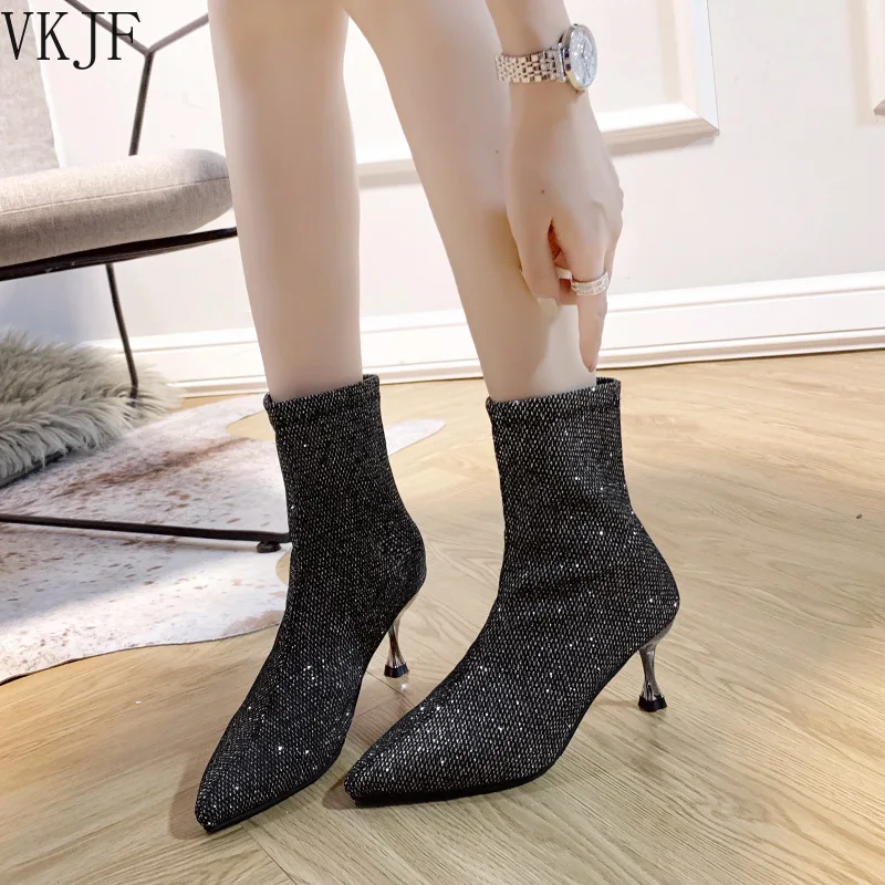 Women Bling High Heels Boots Ankle Boots 2021 Autumn Winter Zipper Snow Party Pumps Shoes Pointed Toe Sexy Boots Botas Mujer
Women Bling High Heels Boots Ankle Boots 2021 Autumn Winter Zipper Snow Party Pumps Shoes Pointed Toe Sexy Boots Botas Mujer