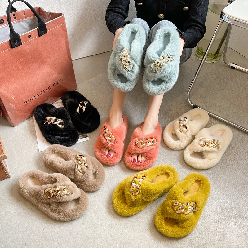 Fluffy Home Slippers Women Faux Fur Slippers Cozy Furry Slides Open Toe Slip on Soft Slippers House Floor Plush Warm Shoes
Fluffy Home Slippers Women Faux Fur Slippers Cozy Furry Slides Open Toe Slip on Soft Slippers House Floor Plush Warm Shoes