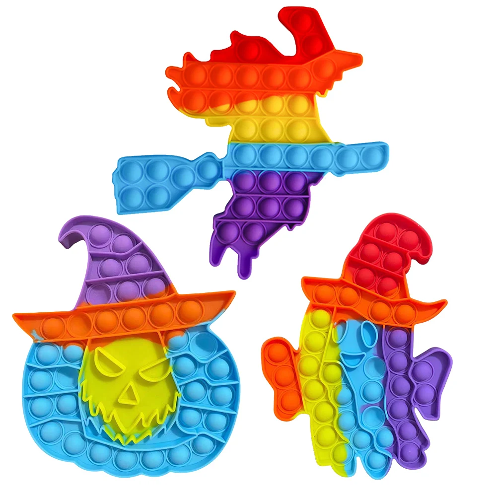 Halloween Rainbow Color Silicone Push Bubble Sensory fidget Autism Toys Stress Relieve for Adults Kids Decompression Toys Gift
Halloween Rainbow Color Silicone Push Bubble Sensory fidget Autism Toys Stress Relieve for Adults Kids Decompression Toys Gift