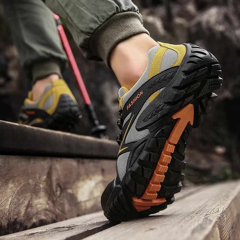 Outdoor Breathable Hiking Shoes Men 2020 Spring Lace Up Climbing Mountain Shoes Non-slip Mesh Sport Sneakers Men Trekking Boot 
Outdoor Breathable Hiking Shoes Men 2020 Spring Lace Up Climbing Mountain Shoes Non-slip Mesh Sport Sneakers Men Trekking Boot