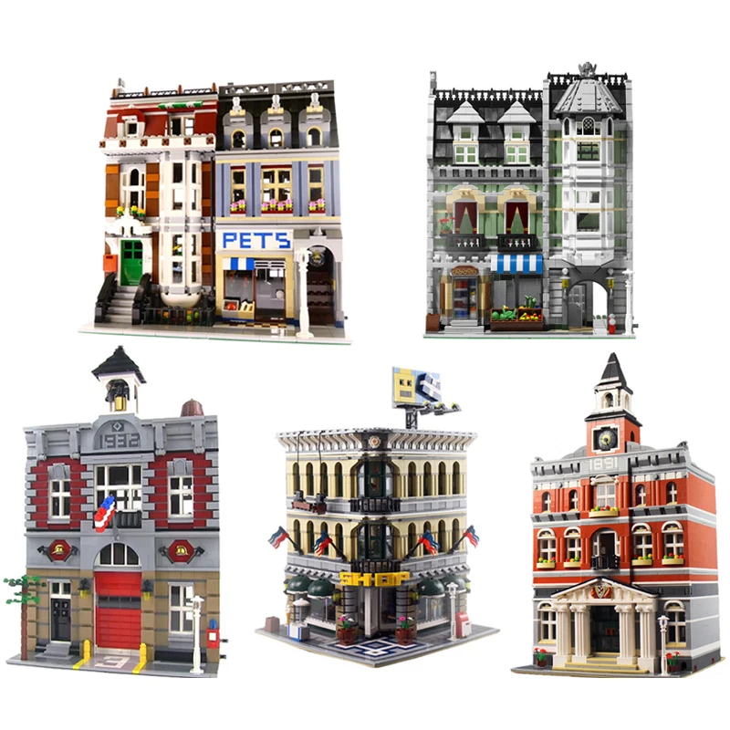 Brick Bank Cafe shop Town Hall Green Cinema Store Pet Office Restaurant Modular Building Blocks Toys Compatible With Bricks
Brick Bank Cafe shop Town Hall Green Cinema Store Pet Office Restaurant Modular Building Blocks Toys Compatible With Bricks