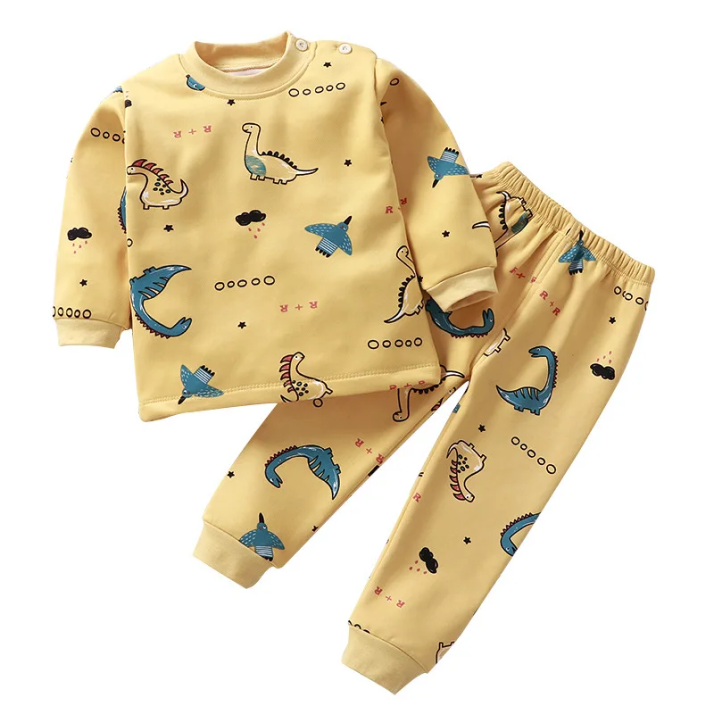 2020 г. Зимние комплекты детской одежды теплые флисовые пижамы для мальчиков и