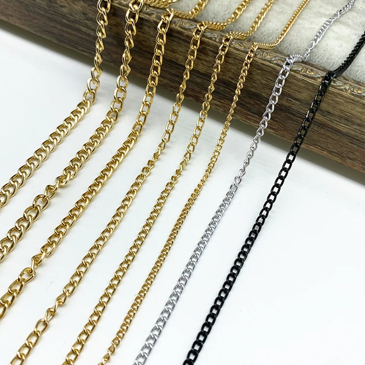 2 meters Metal Chain Golden Silvery Black Aluminum Chain for Jewelry Making Findings DIY Supplies
2 meters Metal Chain Golden Silvery Black Aluminum Chain for Jewelry Making Findings DIY Supplies