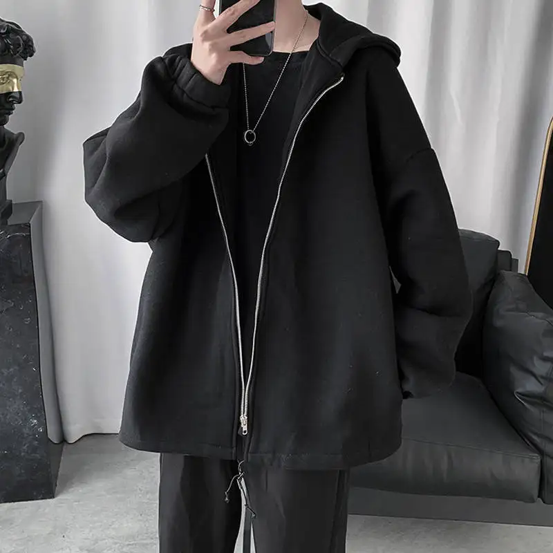 Hong Kong Style Trend Hooded Jacket Men's Spring Autumn Loose Sports Cardigent Sweatshirt Korean Casual Solid Color 2020
Hong Kong Style Trend Hooded Jacket Men's Spring Autumn Loose Sports Cardigent Sweatshirt Korean Casual Solid Color 2020