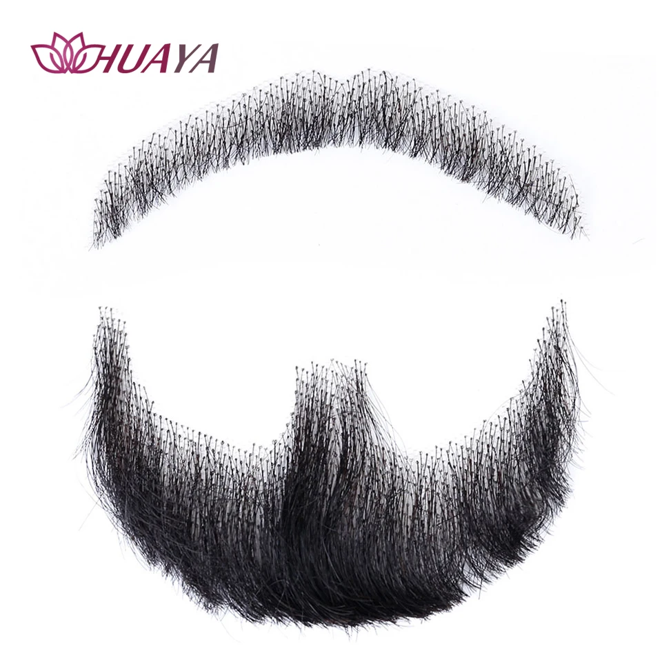 HUAYA Beard Fake For Men Mustache Hand Made Synthetic Lace Invisible Beards Daily Cosplay | Шиньоны и парики