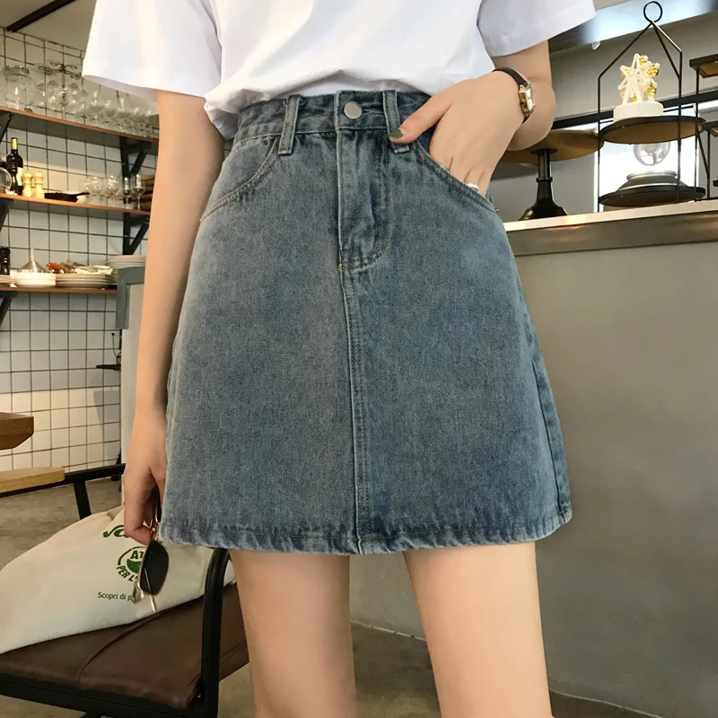 TingYiLi Vintage Denim Skirt Women Summer High Waist Short Jeans Skirts Korean Ladies Girls A-Line Mini Skirt
TingYiLi Vintage Denim Skirt Women Summer High Waist Short Jeans Skirts Korean Ladies Girls A-Line Mini Skirt