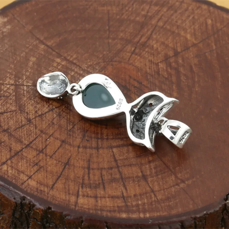 925 Sterling Silver Jewelry Retro Thai silver Women Models Japanese And Korean Small Fresh Fox Marksay Inlaid Agate Pendant
925 Sterling Silver Jewelry Retro Thai silver Women Models Japanese And Korean Small Fresh Fox Marksay Inlaid Agate Pendant