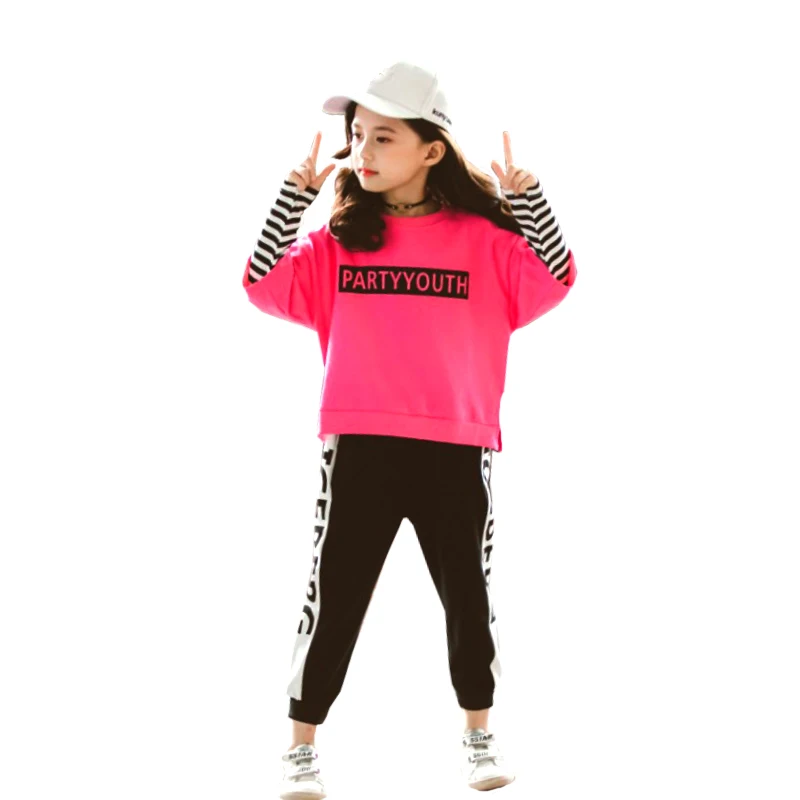 Clothing suits new girls Letter print stitching long sleeves sweatshirt T-shirt + Pants middle Older childr Quality Kids clothes
Clothing suits new girls Letter print stitching long sleeves sweatshirt T-shirt + Pants middle Older childr Quality Kids clothes