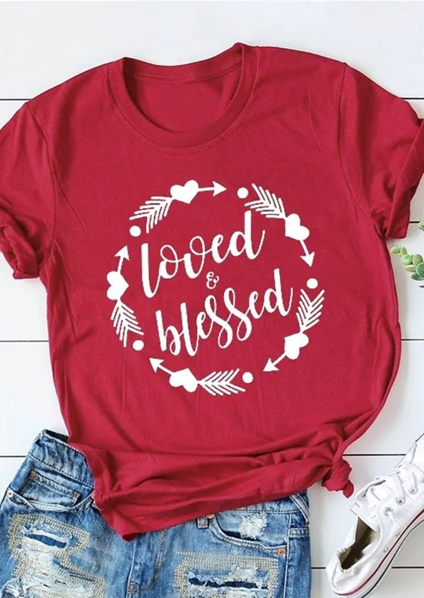 Women Loved Blessed Short Sleeve Trendy Summer Casual Funny Soft Aesthetic Graphics Red Top Slogan Tee Floral T-Shirt
Women Loved Blessed Short Sleeve Trendy Summer Casual Funny Soft Aesthetic Graphics Red Top Slogan Tee Floral T-Shirt