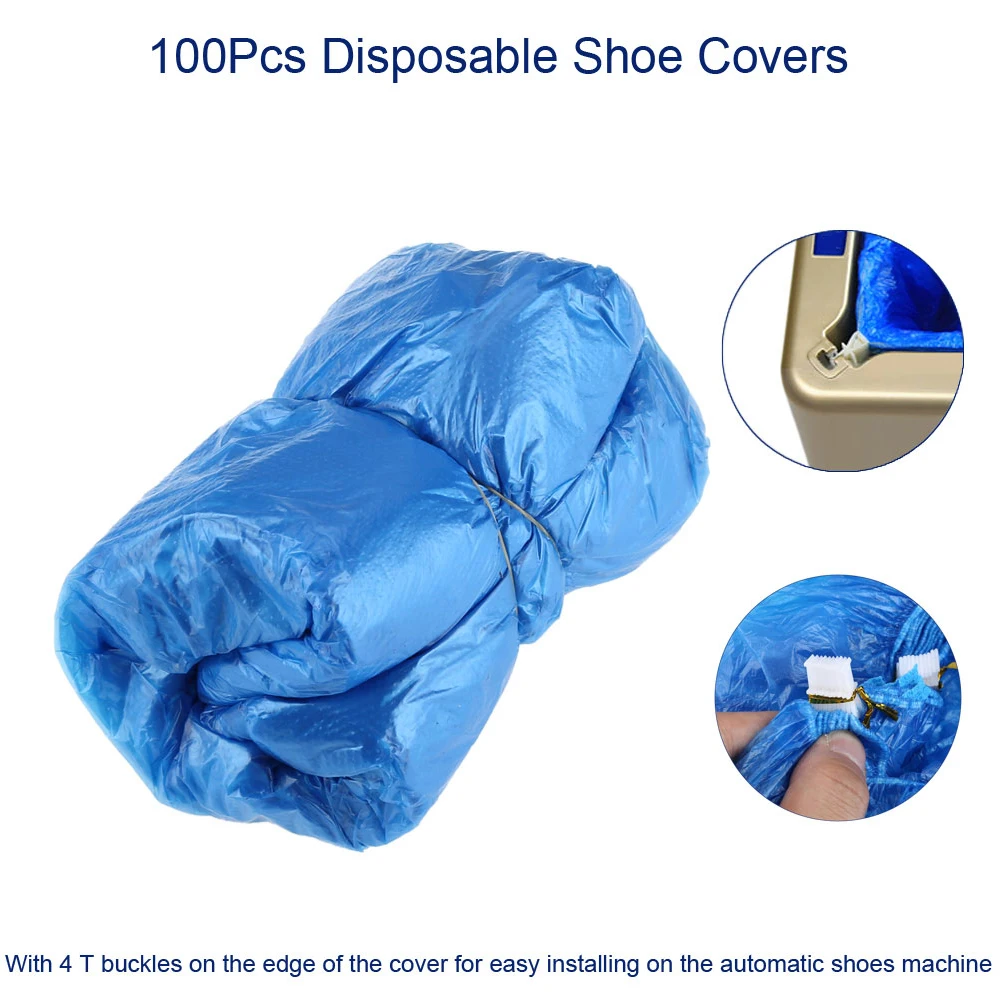 100pcs Plastic Disposable Shoe Covers Waterproof Automatic Cleaning Overshoes Protective Shoes Covers from Home/Hotel/Rainy 
100pcs Plastic Disposable Shoe Covers Waterproof Automatic Cleaning Overshoes Protective Shoes Covers from Home/Hotel/Rainy