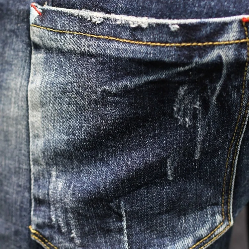Dark Blue Washed Casual Jeans Men Fashion Slim Denim Pencil Pants Autumn New Zipper Pocket Street Vintage Biker Trousers 28-36 
Dark Blue Washed Casual Jeans Men Fashion Slim Denim Pencil Pants Autumn New Zipper Pocket Street Vintage Biker Trousers 28-36