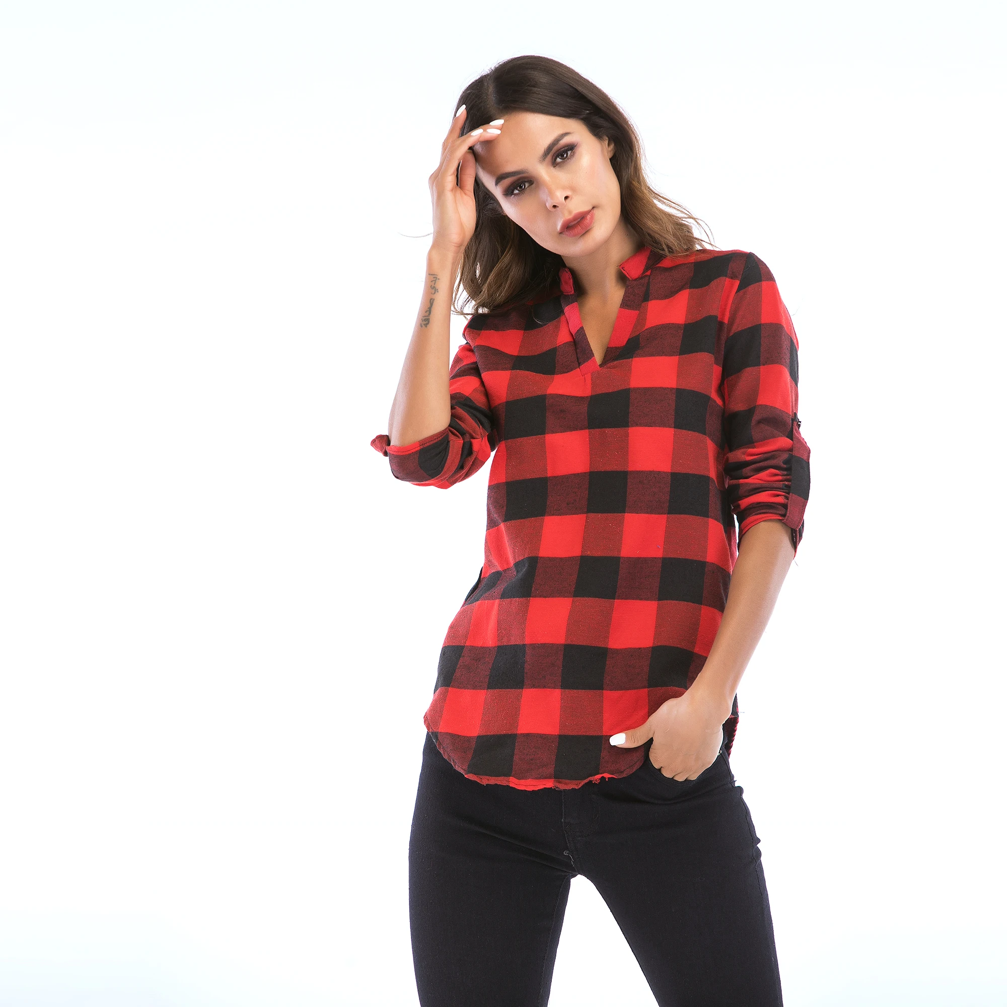 2021 spring and autumn new plaid shirt women casual long-sleeved plus size all-match top
2021 spring and autumn new plaid shirt women casual long-sleeved plus size all-match top