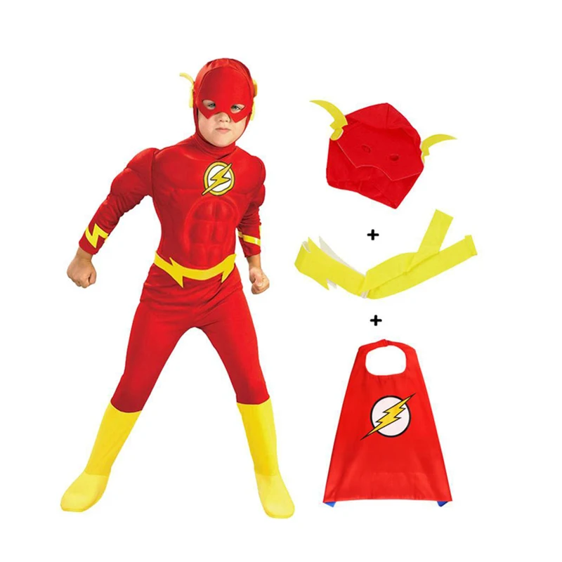 Red costumes lightning super hero costume fancy dress Muscle Prom Mask Fantasia Boy Costume Mask Set Fantasia Costume Men's
Red costumes lightning super hero costume fancy dress Muscle Prom Mask Fantasia Boy Costume Mask Set Fantasia Costume Men's