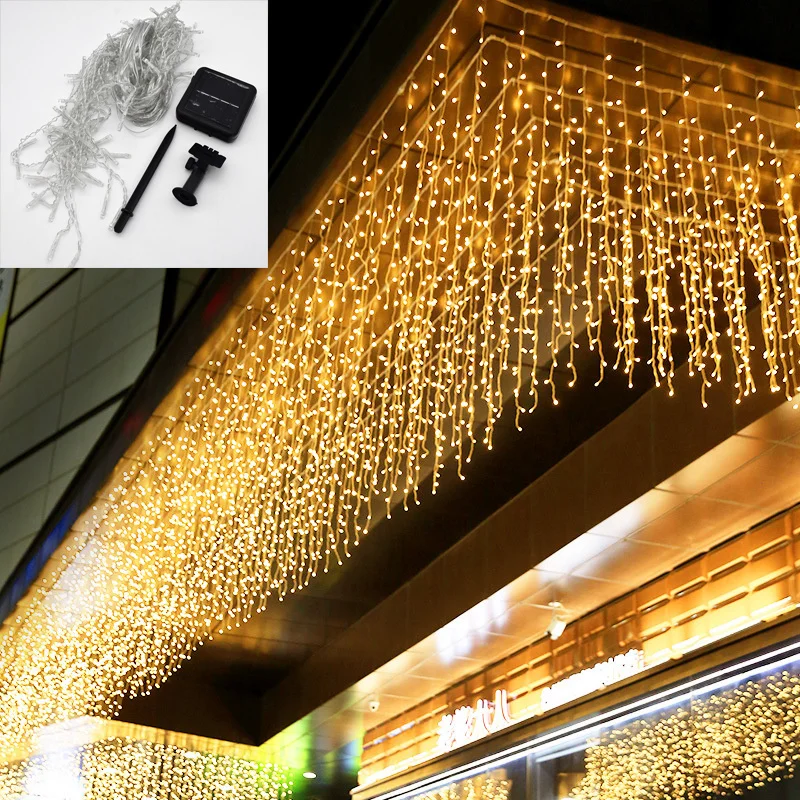 Icicle Solar Lamp 6m Width Droop 0.5m Outdoor Garland Solar String Lights Garden Decoration Mall Eaves Decorative Lights
Icicle Solar Lamp 6m Width Droop 0.5m Outdoor Garland Solar String Lights Garden Decoration Mall Eaves Decorative Lights