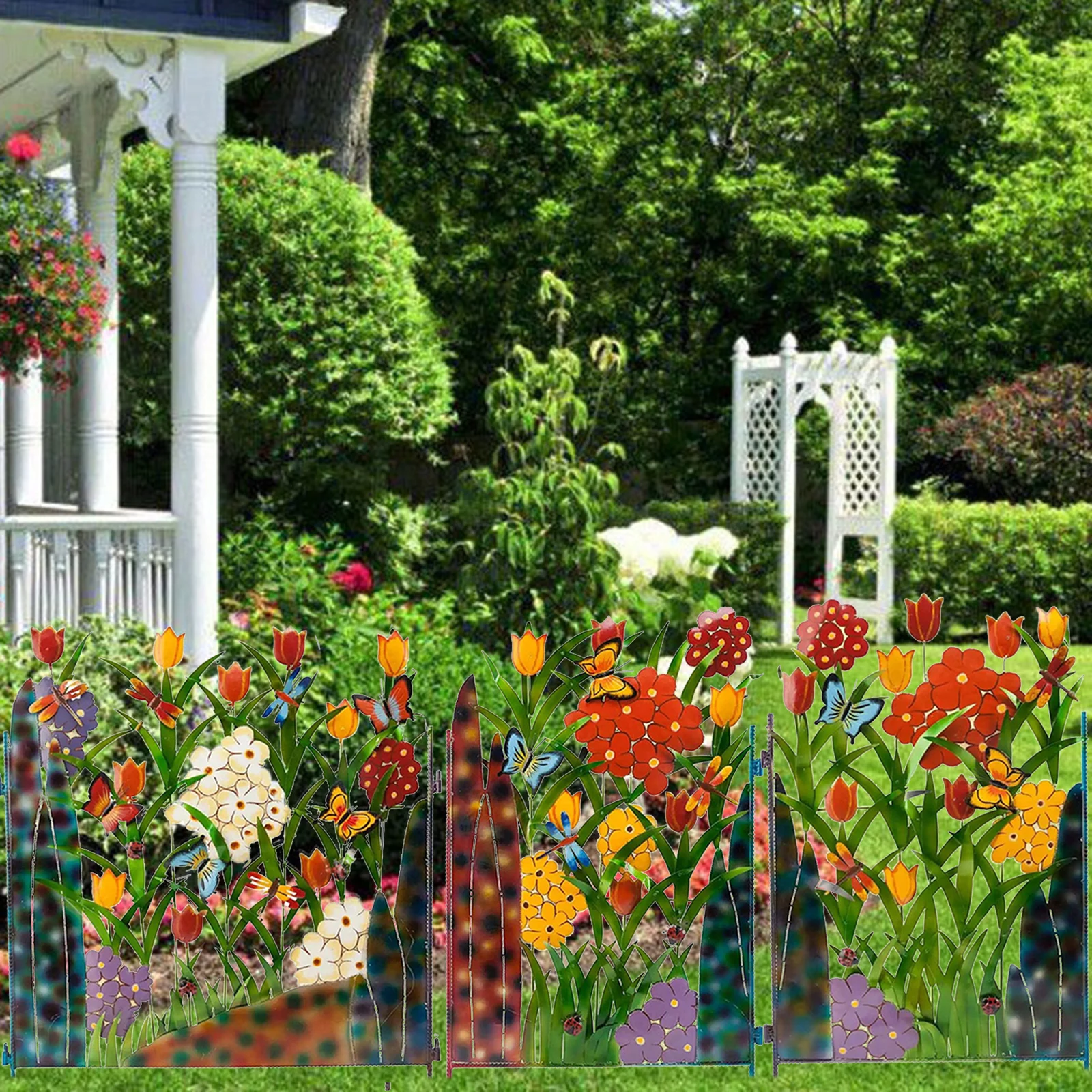 Faux Garden Trellis Wrought Iron Guardrail Outdoor Decoration for Backdrop Garden Balcony Yard Lawn Stakes
Faux Garden Trellis Wrought Iron Guardrail Outdoor Decoration for Backdrop Garden Balcony Yard Lawn Stakes