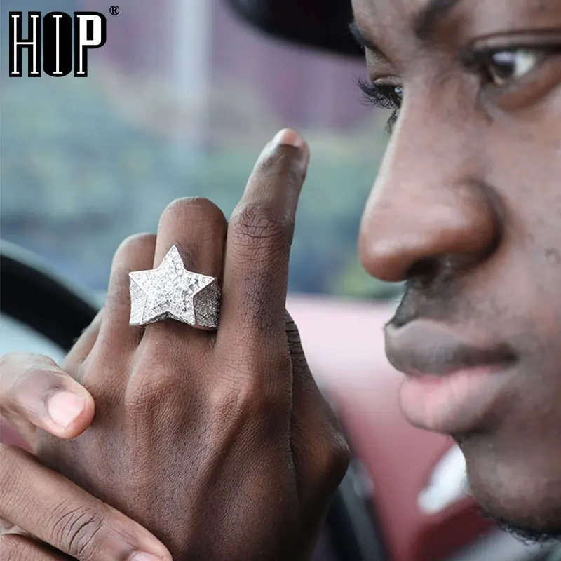 Hip Hop Star Ring Full CZ Cubic Zircon Charm Iced Out Bling Tready Star Copper Zircon Ring For Men Women Jewelry
Hip Hop Star Ring Full CZ Cubic Zircon Charm Iced Out Bling Tready Star Copper Zircon Ring For Men Women Jewelry