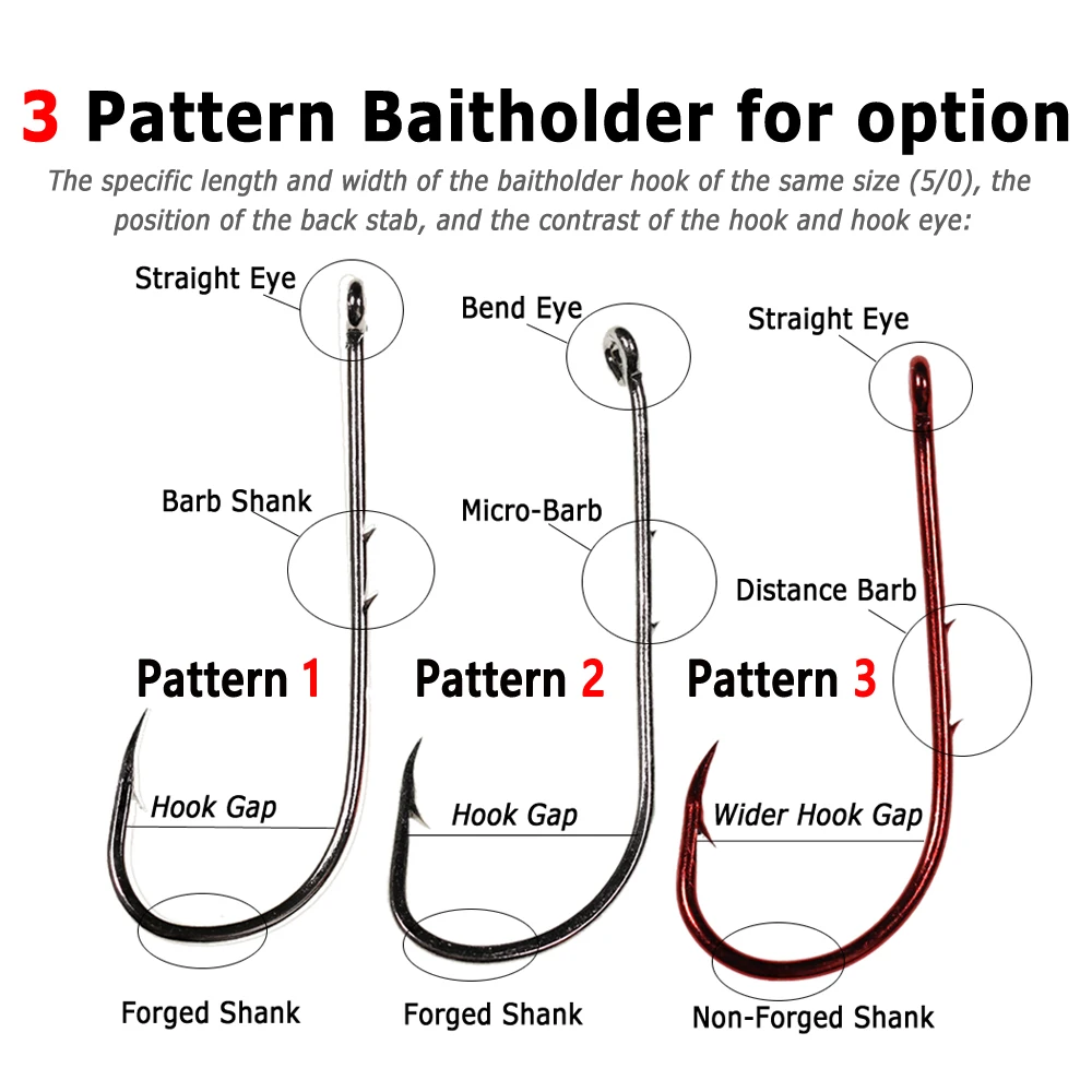 Wifreo 20/50 Barbed Fish Hook Baitholder Hard Carbon Steel Fishing Hooks Worm Garfish Bream Bait Holder White Nickel Red 1#-5l0#
Wifreo 20/50 Barbed Fish Hook Baitholder Hard Carbon Steel Fishing Hooks Worm Garfish Bream Bait Holder White Nickel Red 1#-5l0#