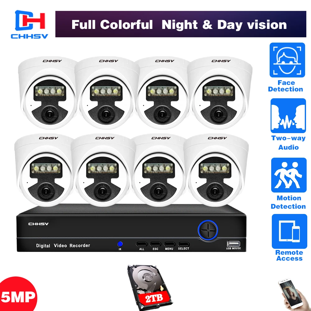 Система видеонаблюдения H.265, купольная камера безопасности с функцией ночного видения, 16 каналов, 5 МП, Ultra HD, 5 Мп, с двухсторонним аудио
Система видеонаблюдения H.265, купольная камера безопасности с функцией ночного видения, 16 каналов, 5 МП, Ultra HD, 5 Мп, с двухсторонним аудио