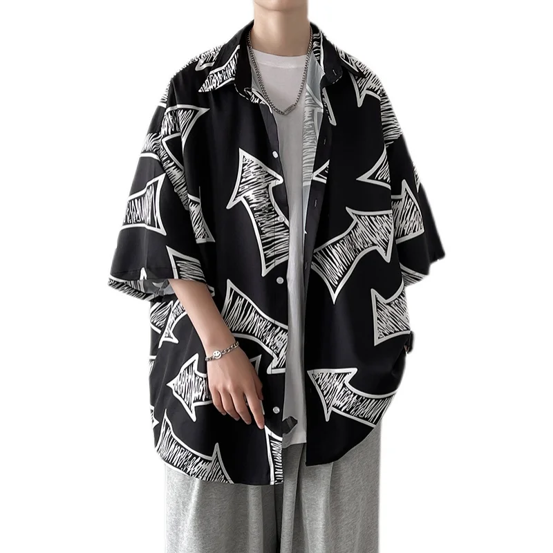 Summer Korean Style Loose Ulzzang Fun Print Shirt Streetwear Fashion Kpop Couple Short Sleeve Top Hawaii Beach Coat Men Clothing
Summer Korean Style Loose Ulzzang Fun Print Shirt Streetwear Fashion Kpop Couple Short Sleeve Top Hawaii Beach Coat Men Clothing