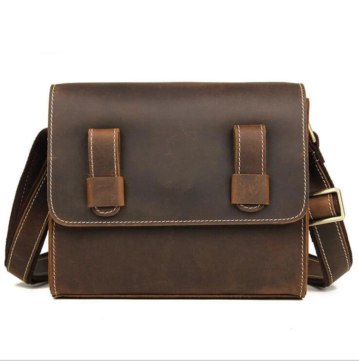 

Retro Grils Leather Shoulder Bag For Ipad Mini Top Layer Cowskin Messenger Bag For Woman Simple Deisgn Crossbody Packs