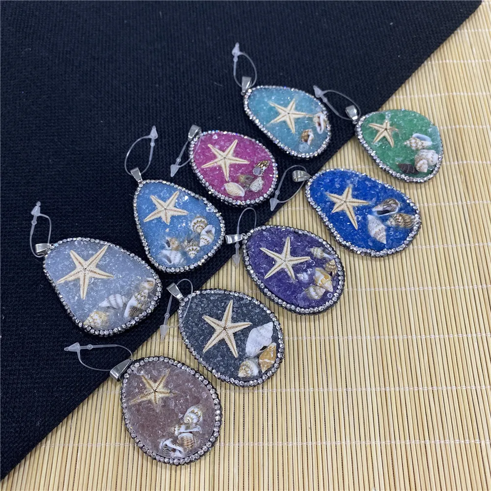 Irregular Drop-shaped Resin Starfish Shell Sticky Diamond Pendant Used To Make DIY Jewelry Necklace Bracelet Size 25x45-35x60mm
Irregular Drop-shaped Resin Starfish Shell Sticky Diamond Pendant Used To Make DIY Jewelry Necklace Bracelet Size 25x45-35x60mm