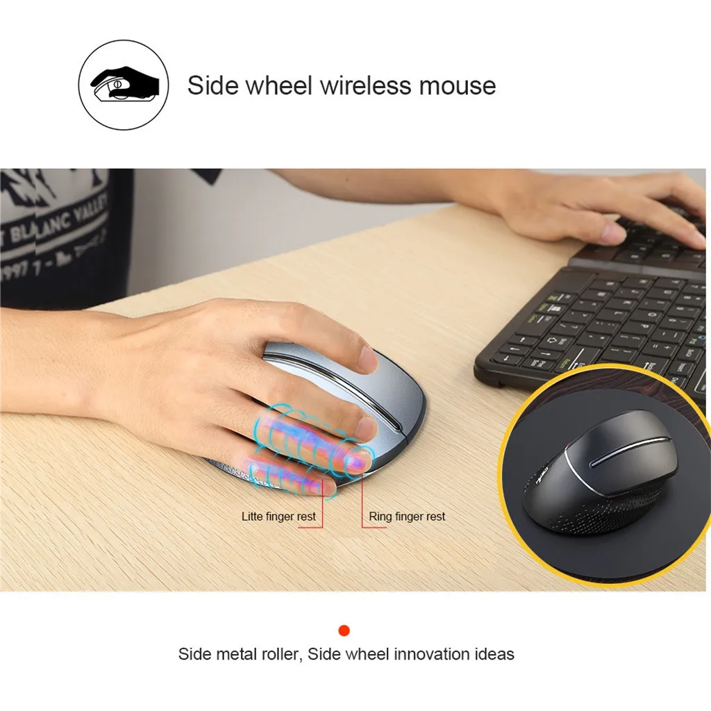 HXSJ T32 Optical Vertical Wireless Rechargeable Mute Mouse 6 Keys 3600dpi Silent Mice 2.4ghz Mouse + Usb Receiver Set No Battery
HXSJ T32 Optical Vertical Wireless Rechargeable Mute Mouse 6 Keys 3600dpi Silent Mice 2.4ghz Mouse + Usb Receiver Set No Battery