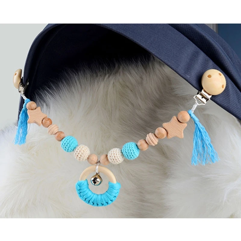 Wooden Teether Baby Pram Chain Crochet Pacifier Baby Teething Toy Stroller Decor Silicone Baby Teether Pacifier Chain H3CD 
Wooden Teether Baby Pram Chain Crochet Pacifier Baby Teething Toy Stroller Decor Silicone Baby Teether Pacifier Chain H3CD