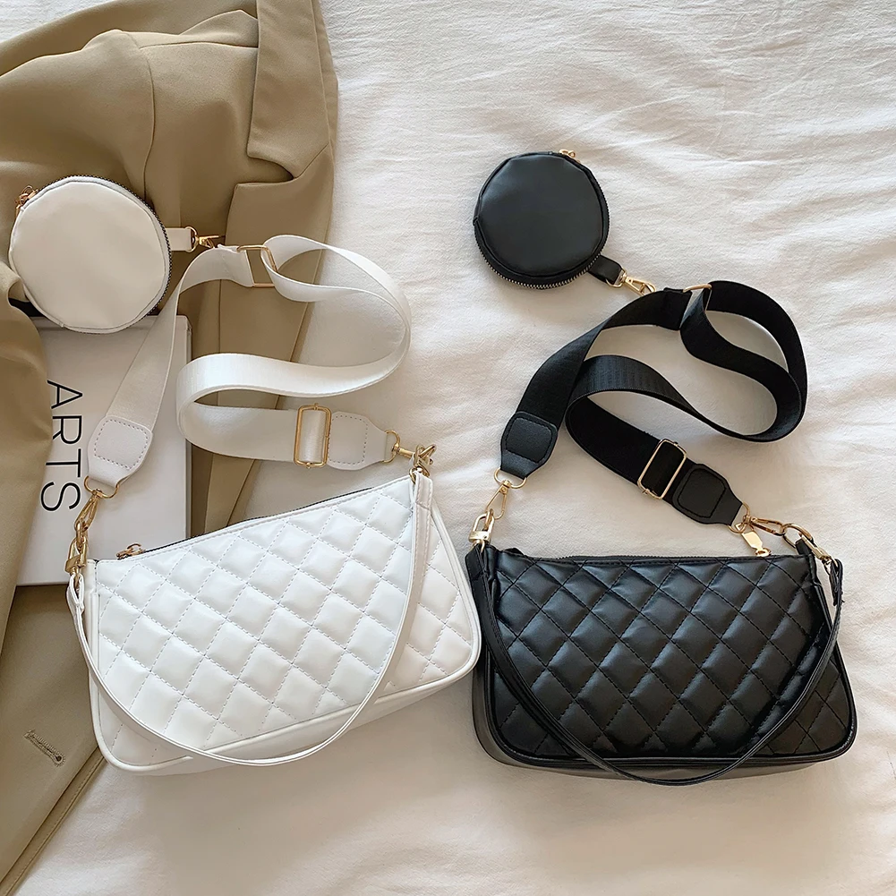 Vintage PU Leather Round Purse Shoulder Bag 2pcs Composite Bags Women Solid Color Lattice Crossbody Bags Casual Flap Handbags
Vintage PU Leather Round Purse Shoulder Bag 2pcs Composite Bags Women Solid Color Lattice Crossbody Bags Casual Flap Handbags