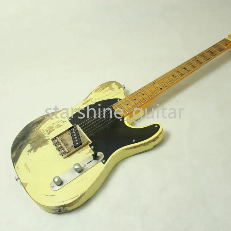 New High Quality 6 Strings TL ASH Body Yellow Electric Guitar Maple Saddles Fixed Bridge Maple Fingerboard Chrome Hardware
New High Quality 6 Strings TL ASH Body Yellow Electric Guitar Maple Saddles Fixed Bridge Maple Fingerboard Chrome Hardware