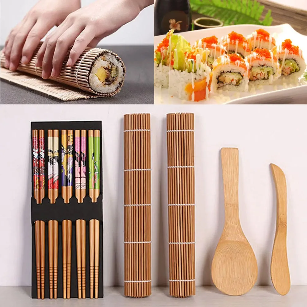 9pcs DIY Bamboo Sushi Maker Set Sushi curtain Rice Sushi Making Kits Roll Cooking Tools Chopsticks Spoon Sushi blade maker tools
9pcs DIY Bamboo Sushi Maker Set Sushi curtain Rice Sushi Making Kits Roll Cooking Tools Chopsticks Spoon Sushi blade maker tools