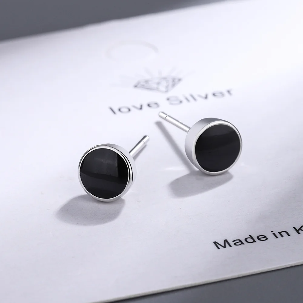 925 Sterling Silver Black Round Charm Stud Earring For Women Girls Party Elegant Jewelry Pendientes eh1239
925 Sterling Silver Black Round Charm Stud Earring For Women Girls Party Elegant Jewelry Pendientes eh1239