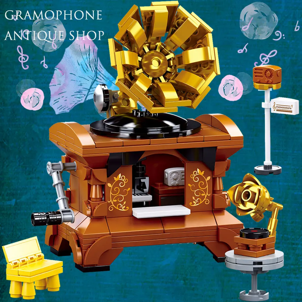 BZDA Creator Simulation Phonograph Model Building Blocks Retro toys Children's educational toys Bricks Children Christmas Gifts
BZDA Creator Simulation Phonograph Model Building Blocks Retro toys Children's educational toys Bricks Children Christmas Gifts