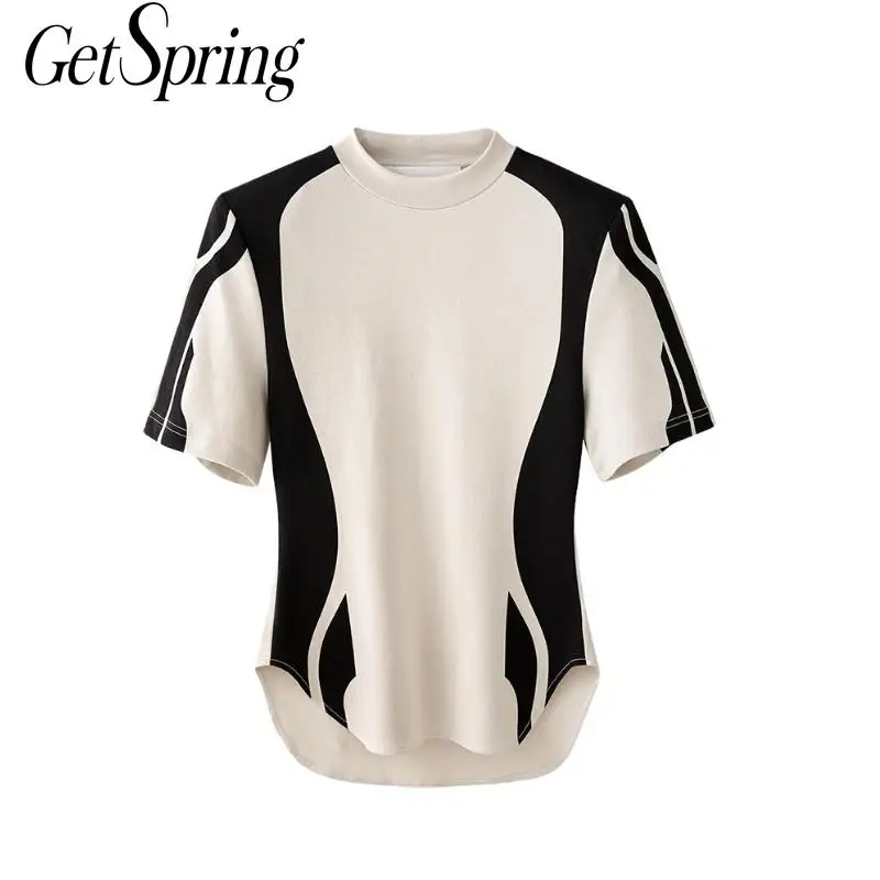 Getspring Women T Shirt Color Matching Irregular Cotton Short T Shirt Asymmetry Vintage Casual Summer Tops Women 2021 Fashion
Getspring Women T Shirt Color Matching Irregular Cotton Short T Shirt Asymmetry Vintage Casual Summer Tops Women 2021 Fashion